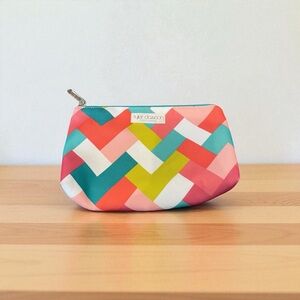 ✨LAST ACT!!! Clinique Chevron Cosmetic Bag in Pink, Orange, and Green